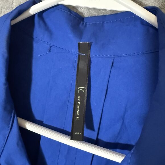 NWT IC by Connie K Shirt Dress S Blue Tunic Shift Pockets Lagenlook Artsy READ - Picture 4 of 10